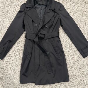 Tahari Elegant Black Trench Coat